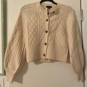 Wool cable cardigan